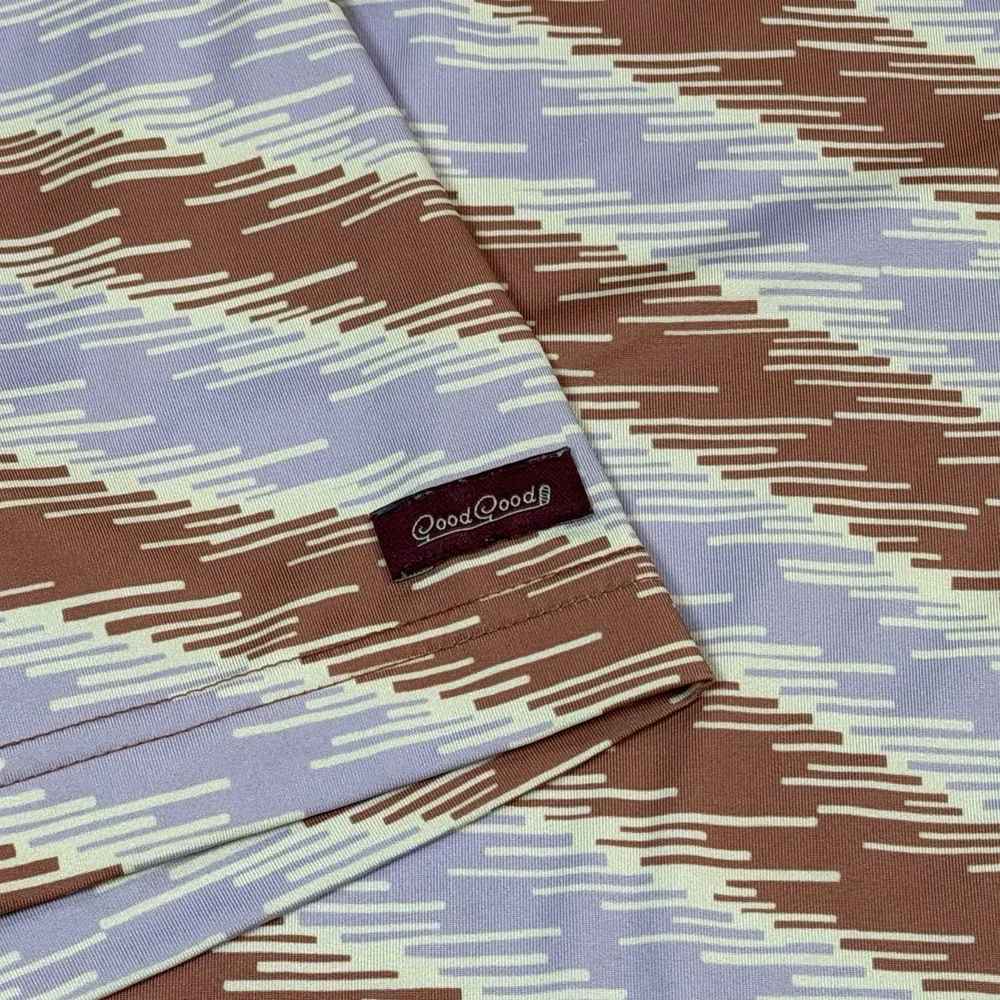 Good Good Polo Shirt Mens XL Purple Diagonal Stripe Golf Performance Stretch